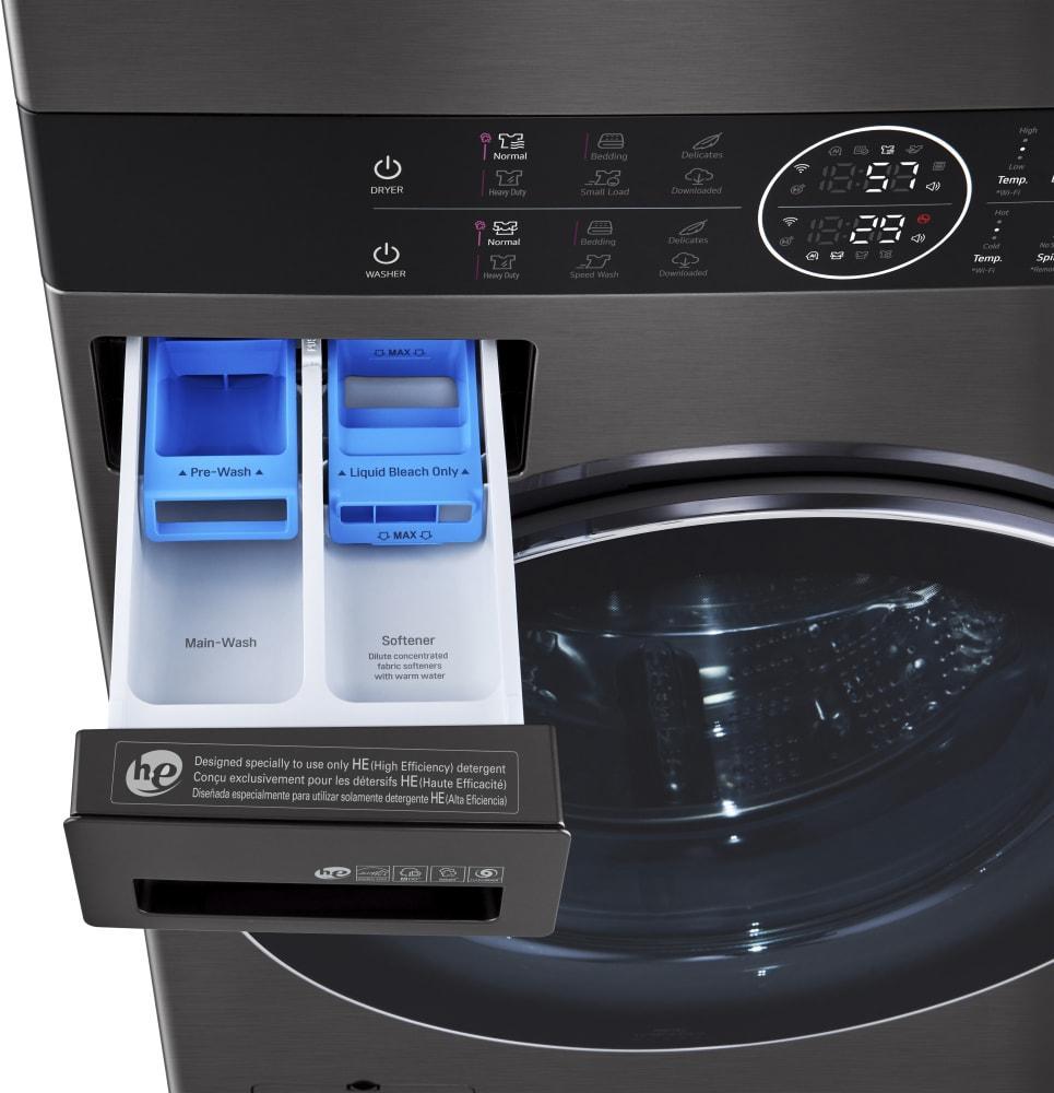 LG - 5.2 cu. ft. Washer and 7.4 cu. ft. Electric Dryer WashTower in Black Stainless - WKEX200HBA