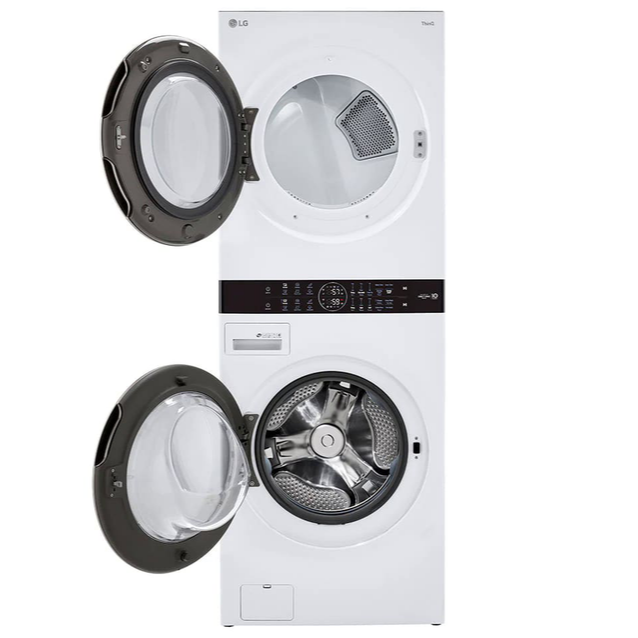 LG - 5.2 cu. ft. Washer and 7.4 cu. ft. Electric Dryer WashTower in White - WKE100HWA